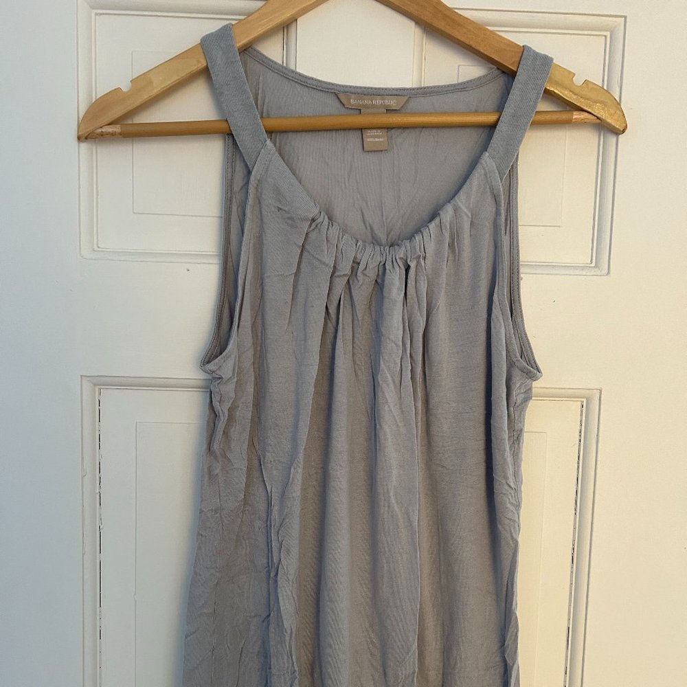 Banana Republic Dressy Sleeveless Shirt, 100% modal, sidewalk grey